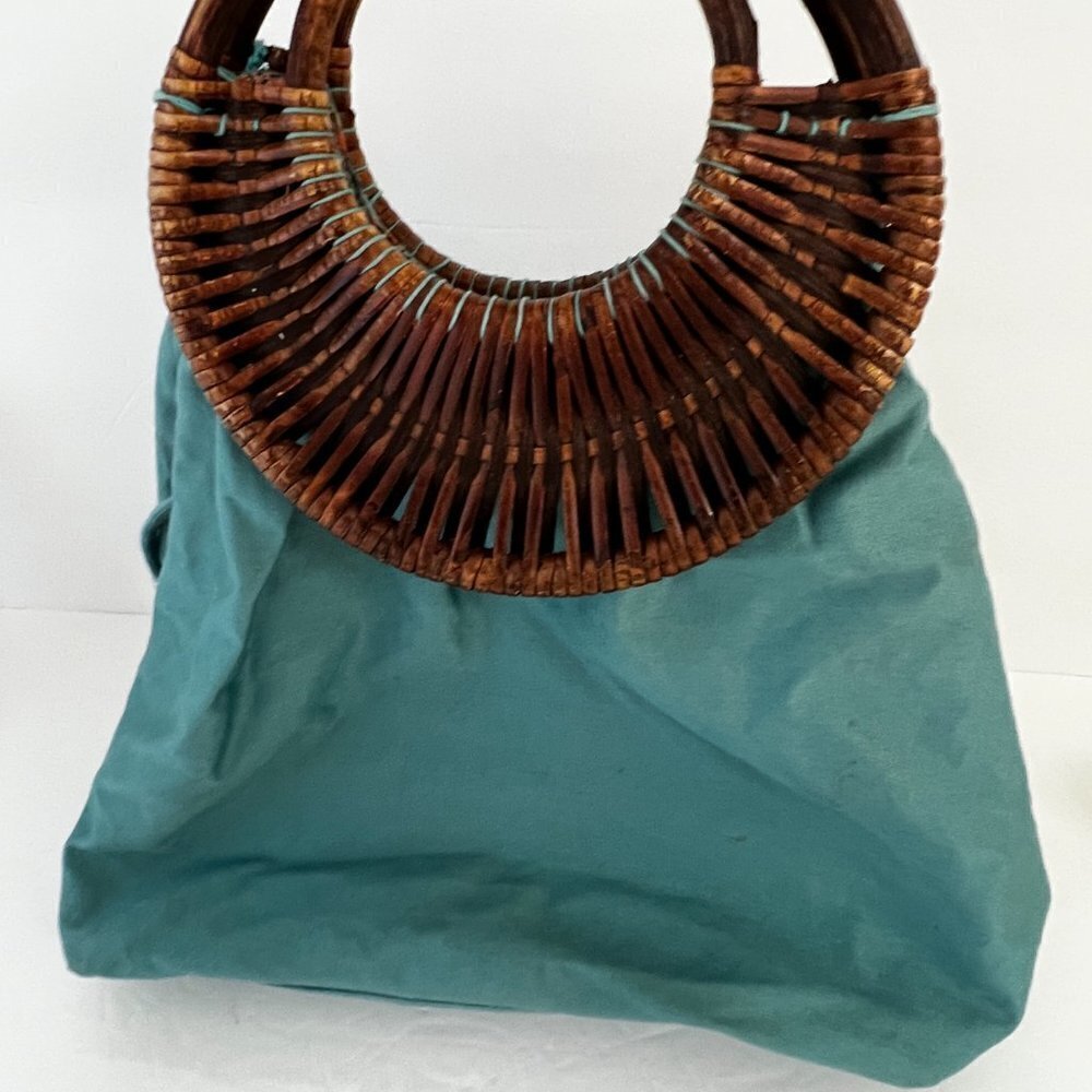 Gap boho‎ hippie bag purse 100% Cotton bamboo handles - Picture 6 of 12